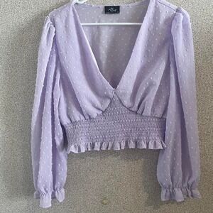 milk & honey‎ lilac frilly topwith polka dots